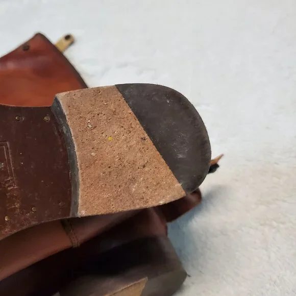 Frye Tan Brown Leather Cowgirl Western Bohemian Rodeo Boho Riding Tall Boots 7 B - Picture 7 of 16